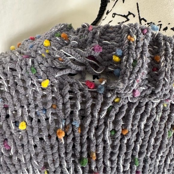 Seven 7 Chenille Confetti Crewneck Women’s Sweater Small Y2K Grunge Distressed - Picture 4 of 6